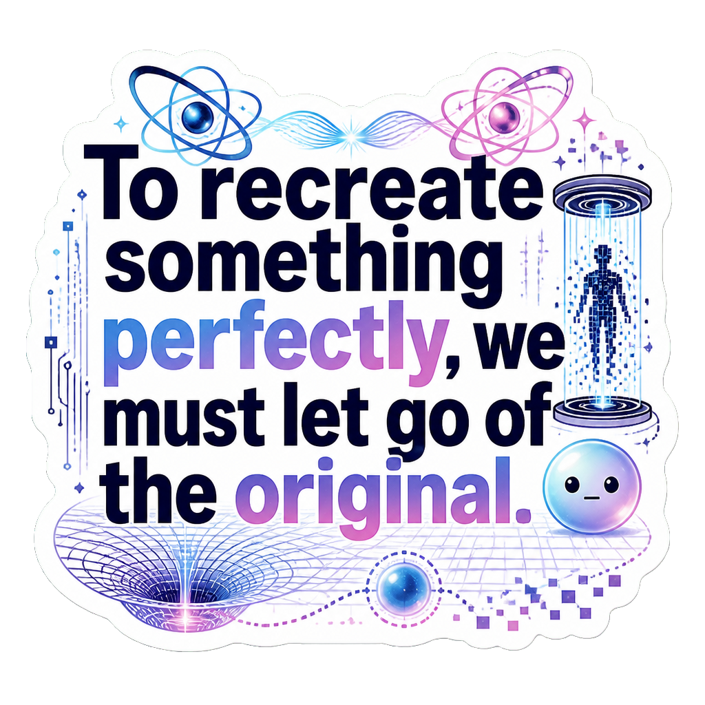 To recreate something perfectly, we must let go of the original.