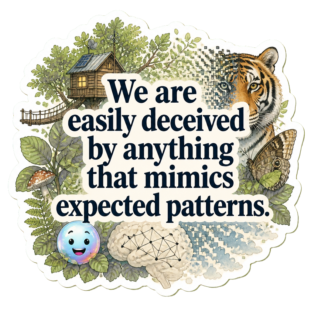 We are easily deceived by anything that mimics expected patterns.