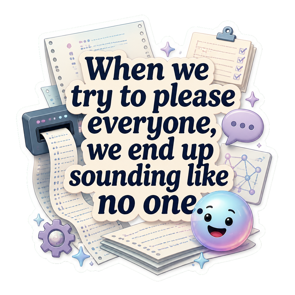 When we try to please everyone, we end up sounding like no one.