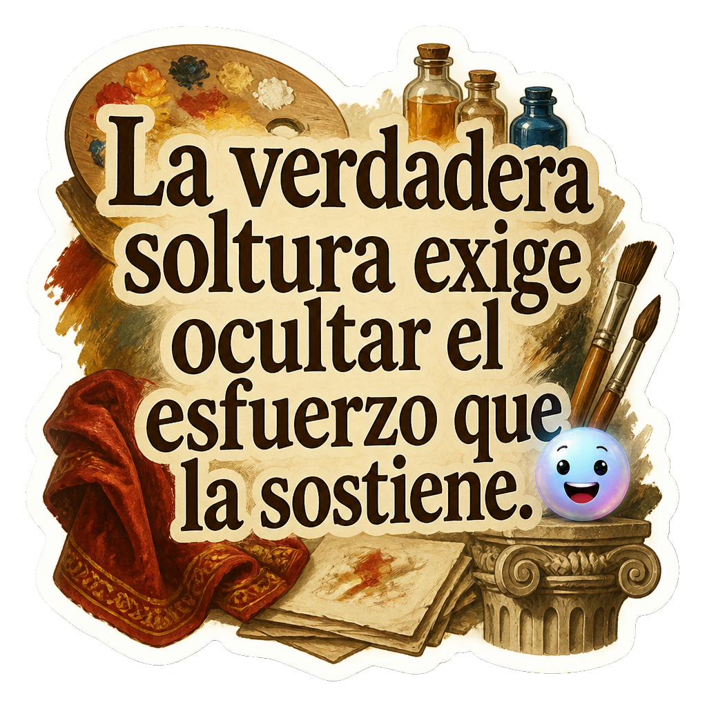 La verdadera soltura exige ocultar el esfuerzo que la sostiene.