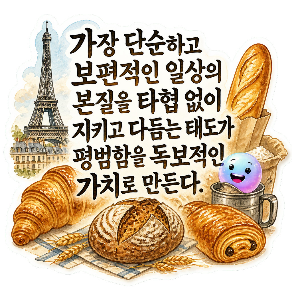 가장 단순하고 보편적인 일상의 본질을 타협 없이 지키고 다듬는 태도가 평범함을 독보적인 가치로 만든다.