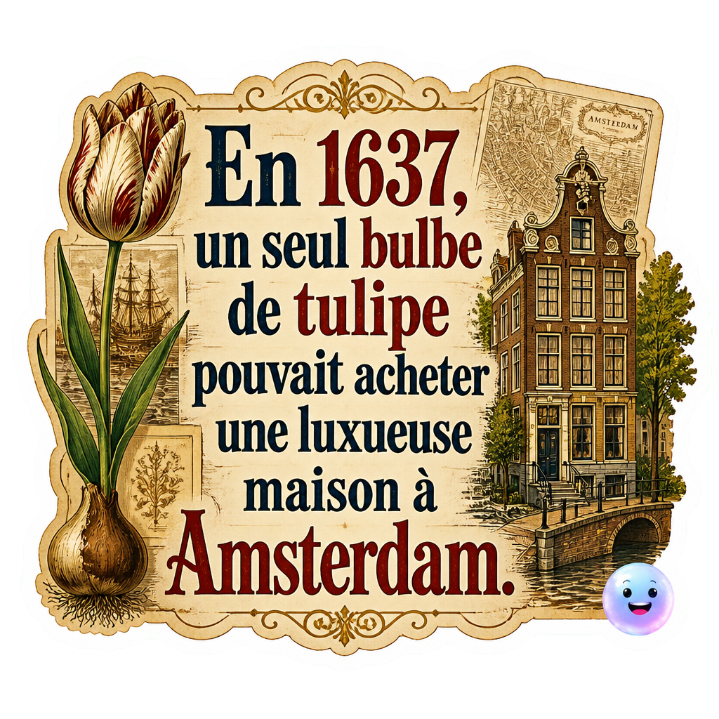 En 1637, un seul bulbe de tulipe pouvait acheter une luxueuse maison à Amsterdam.