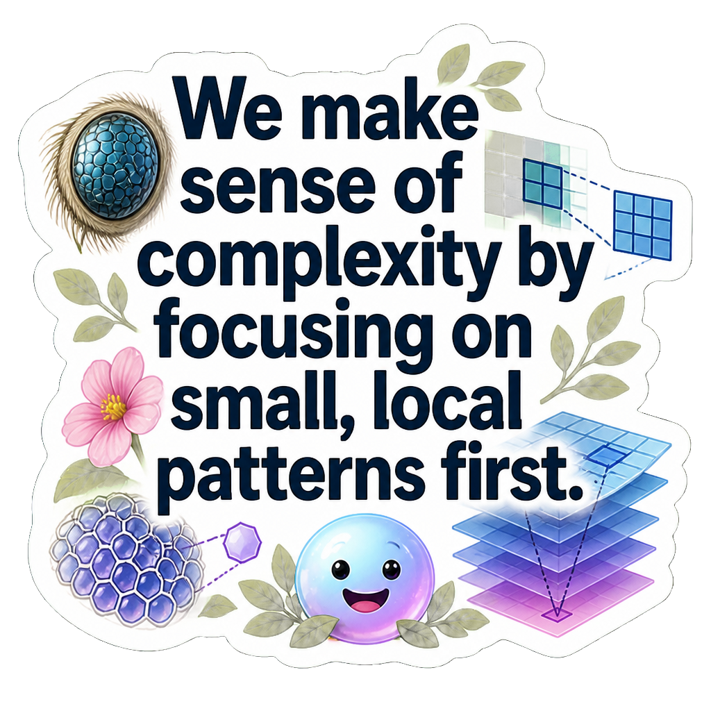 We make sense of complexity by focusing on small, local patterns first.