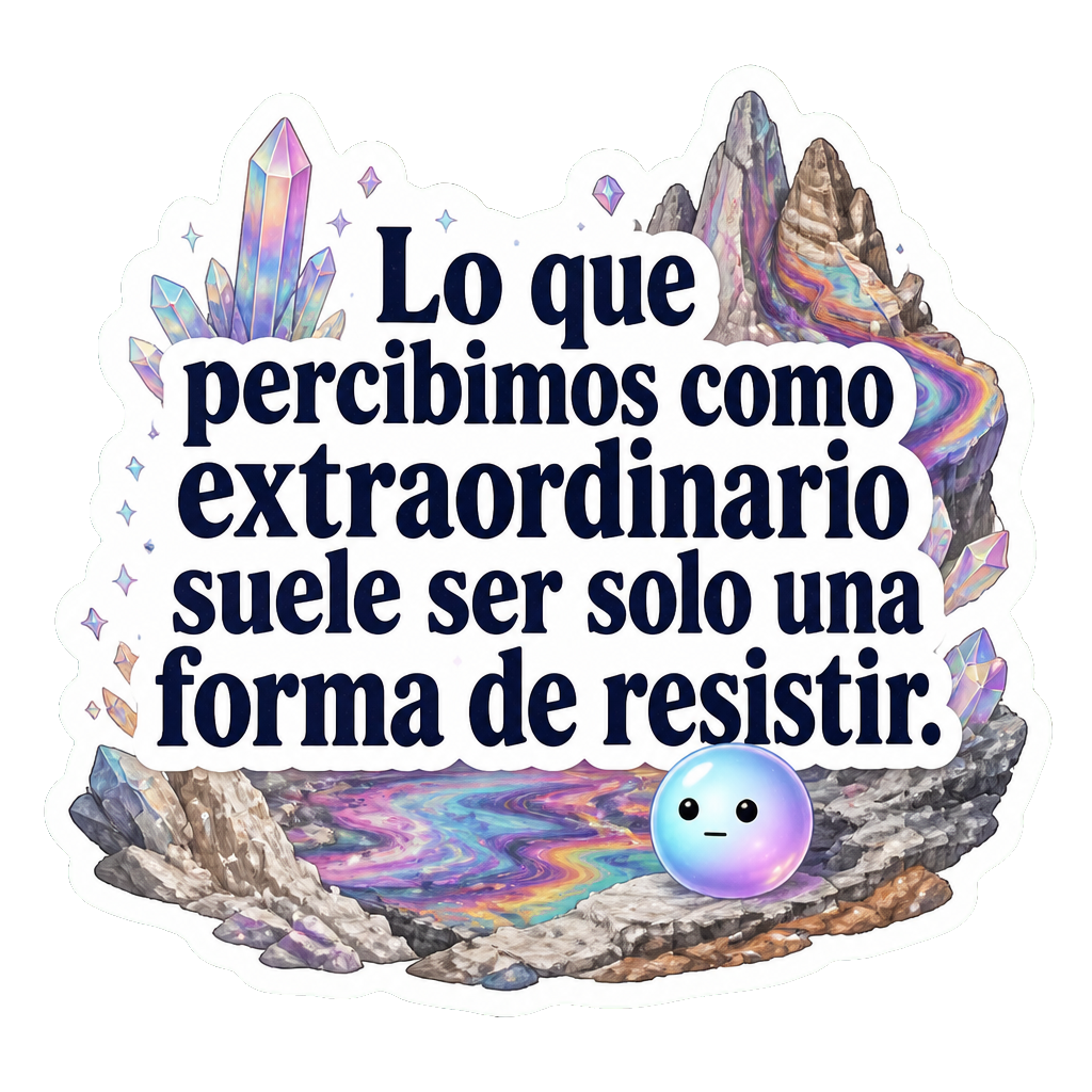 Lo que percibimos como extraordinario suele ser solo una forma de resistir.