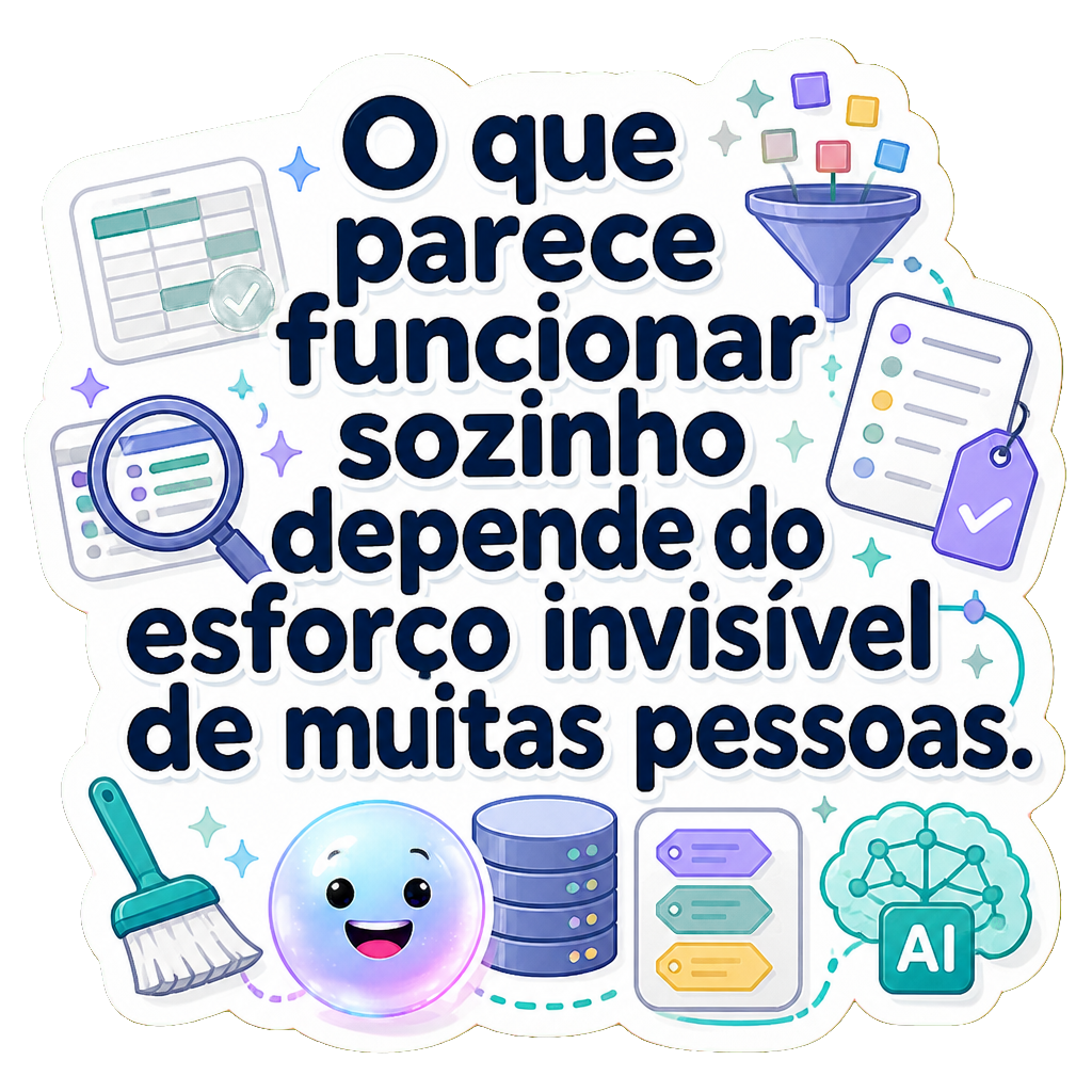 O que parece funcionar sozinho depende do esforço invisível de muitas pessoas.