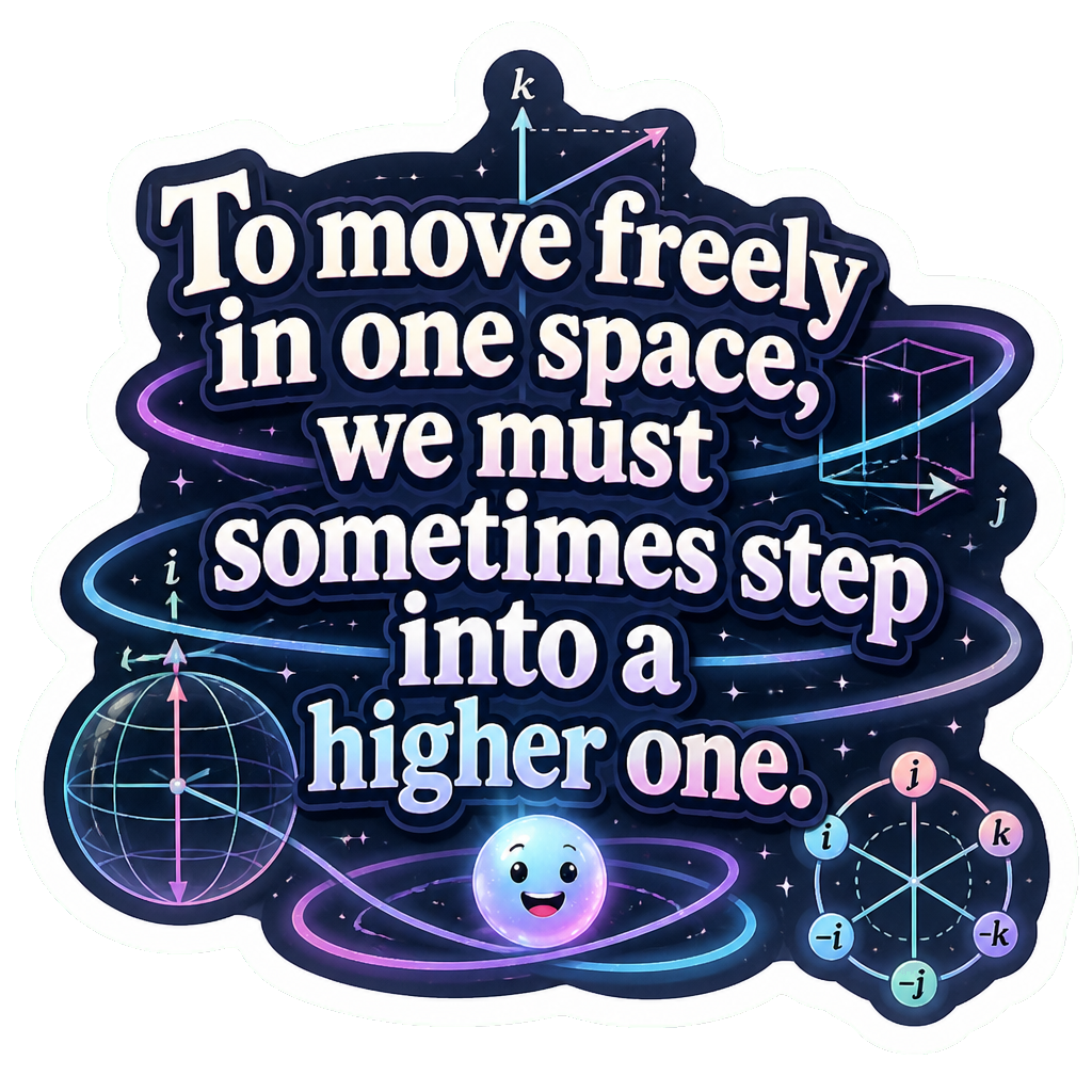 To move freely in one space, we must sometimes step into a higher one.