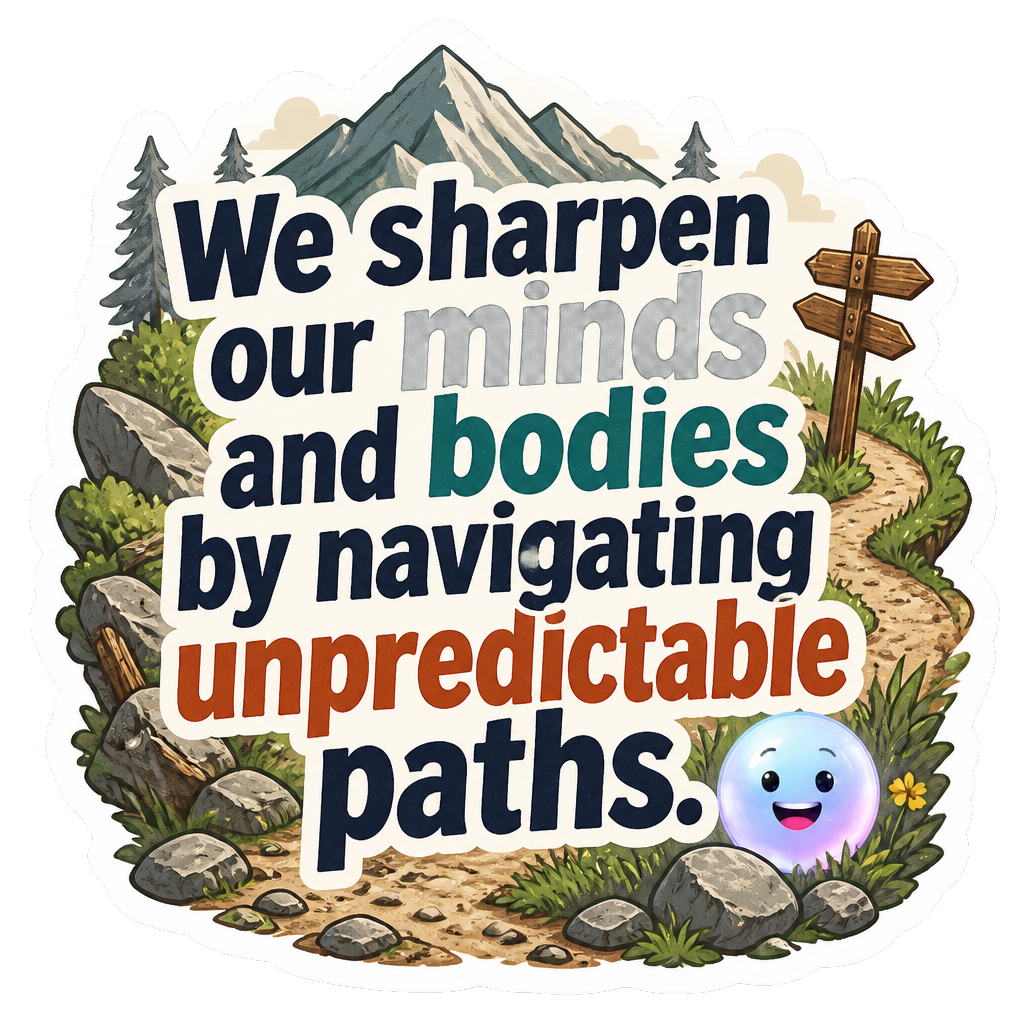 We sharpen our minds and bodies by navigating unpredictable paths.