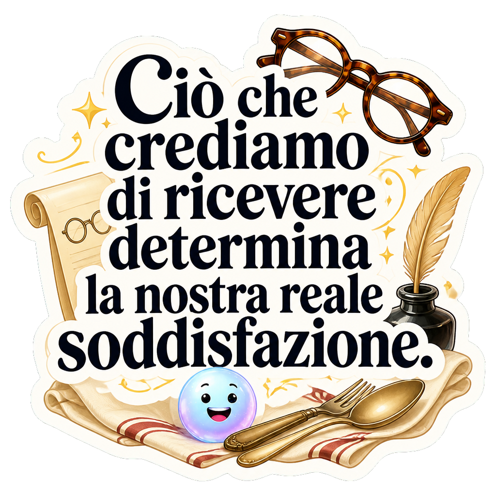 Ciò che crediamo di ricevere determina la nostra reale soddisfazione.