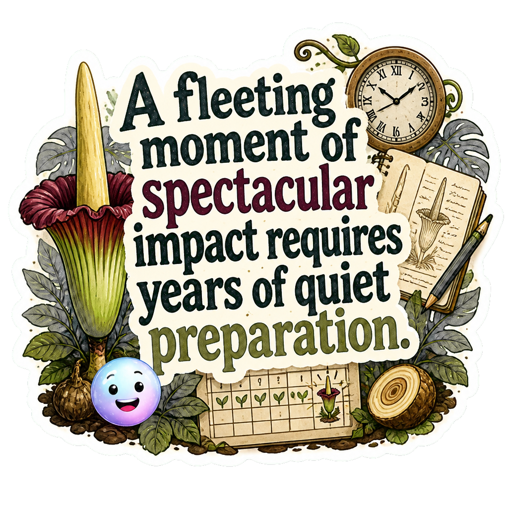 A fleeting moment of spectacular impact requires years of quiet preparation.