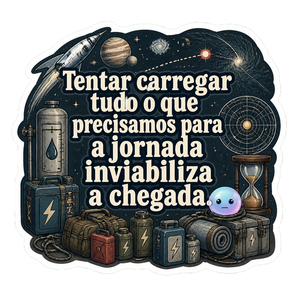 Tentar carregar tudo o que precisamos para a jornada inviabiliza a chegada.