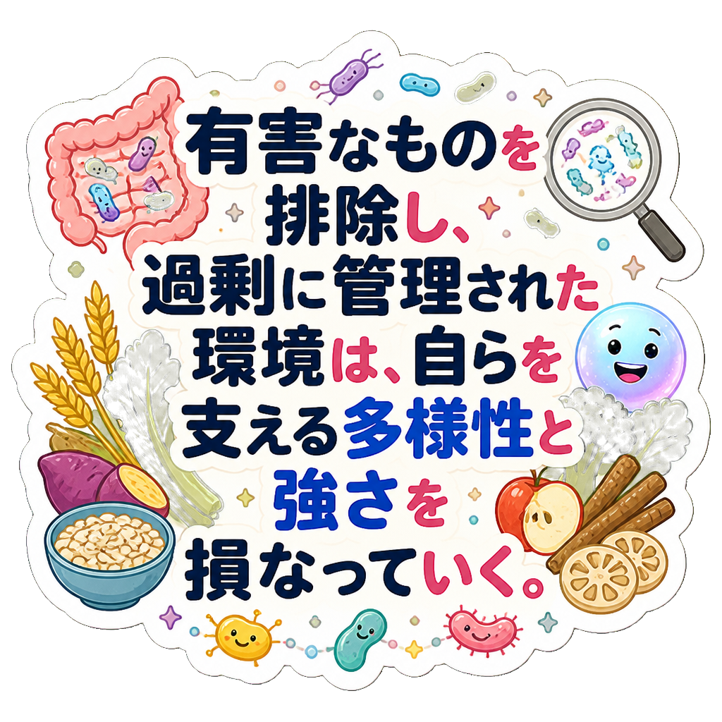 有害なものを排除し、過剰に管理された環境は、自らを支える多様性と強さを損なっていく。