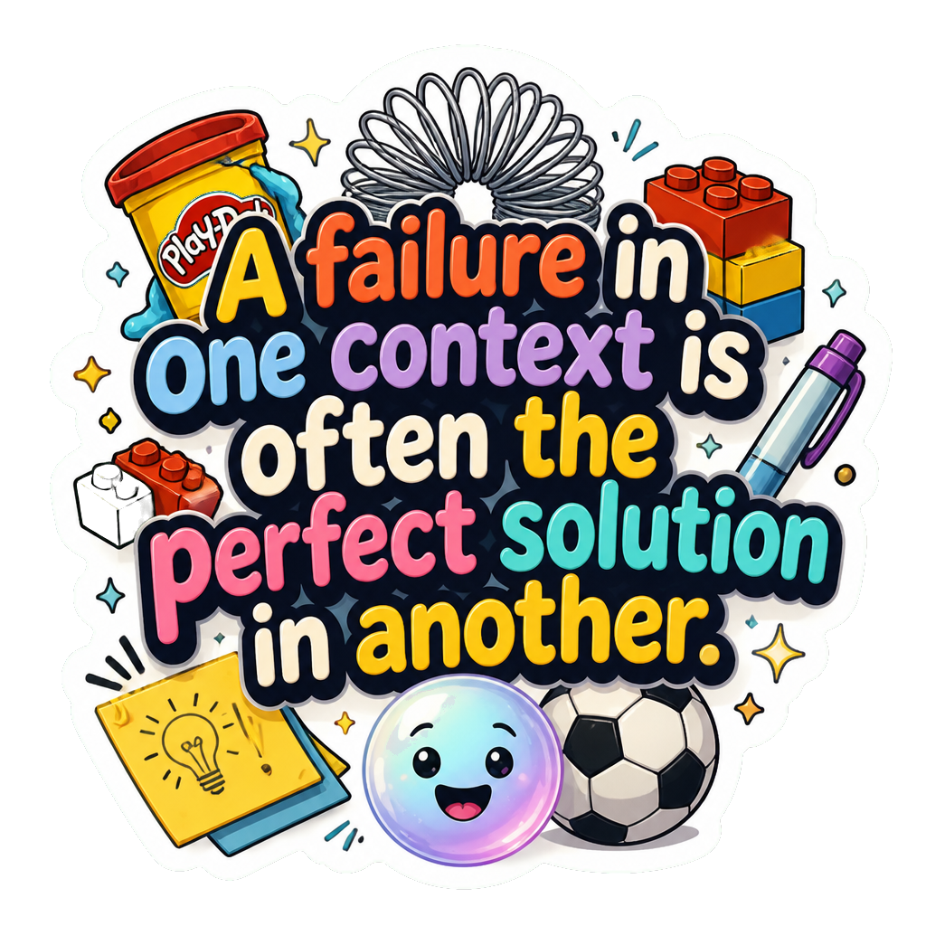A failure in one context is often the perfect solution in another.
