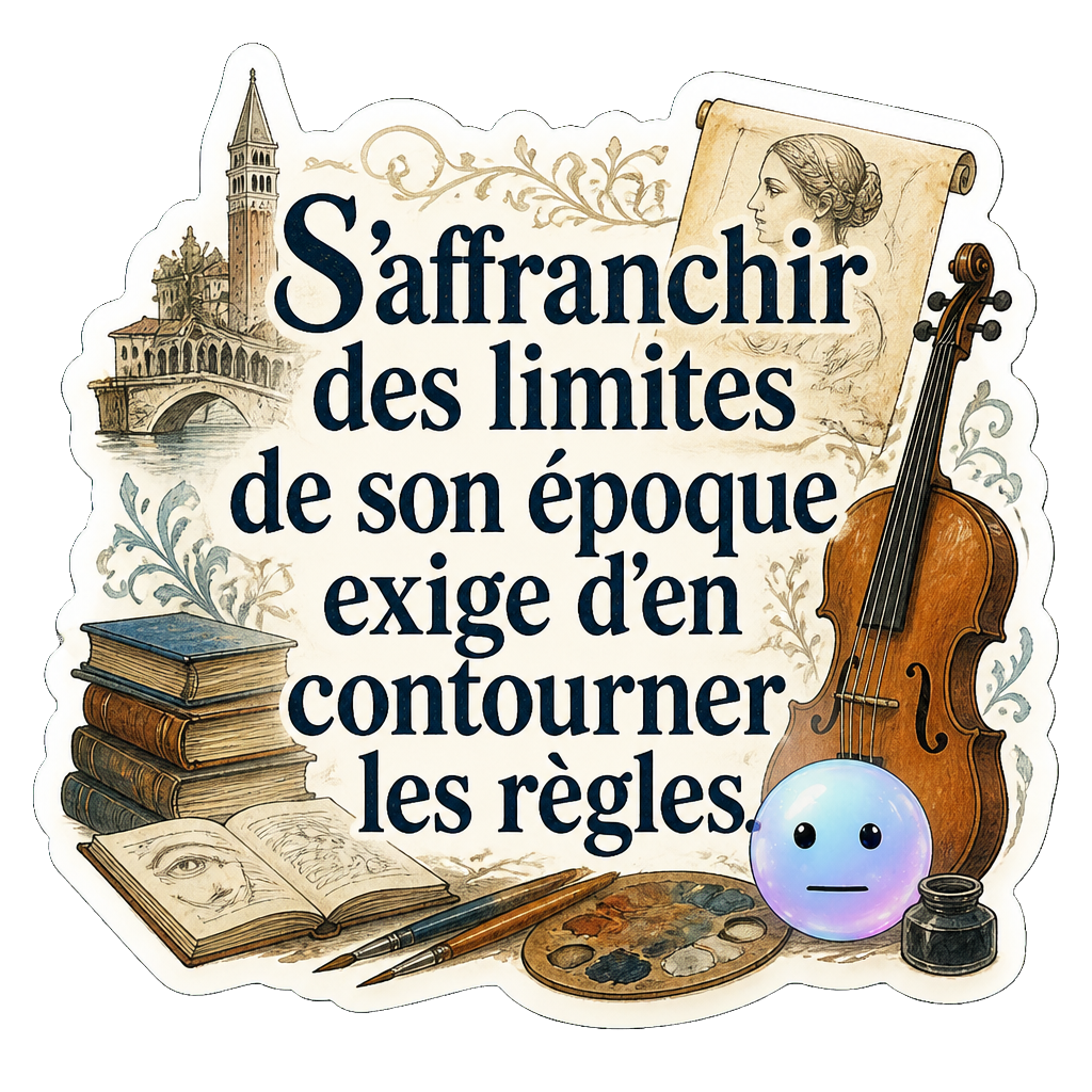 S'affranchir des limites de son époque exige d'en contourner les règles.