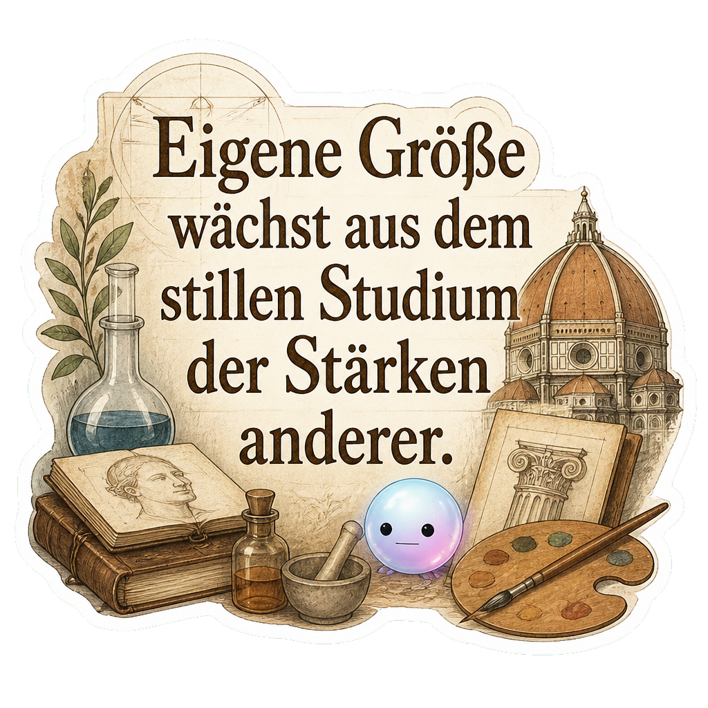 Eigene Größe wächst aus dem stillen Studium der Stärken anderer.