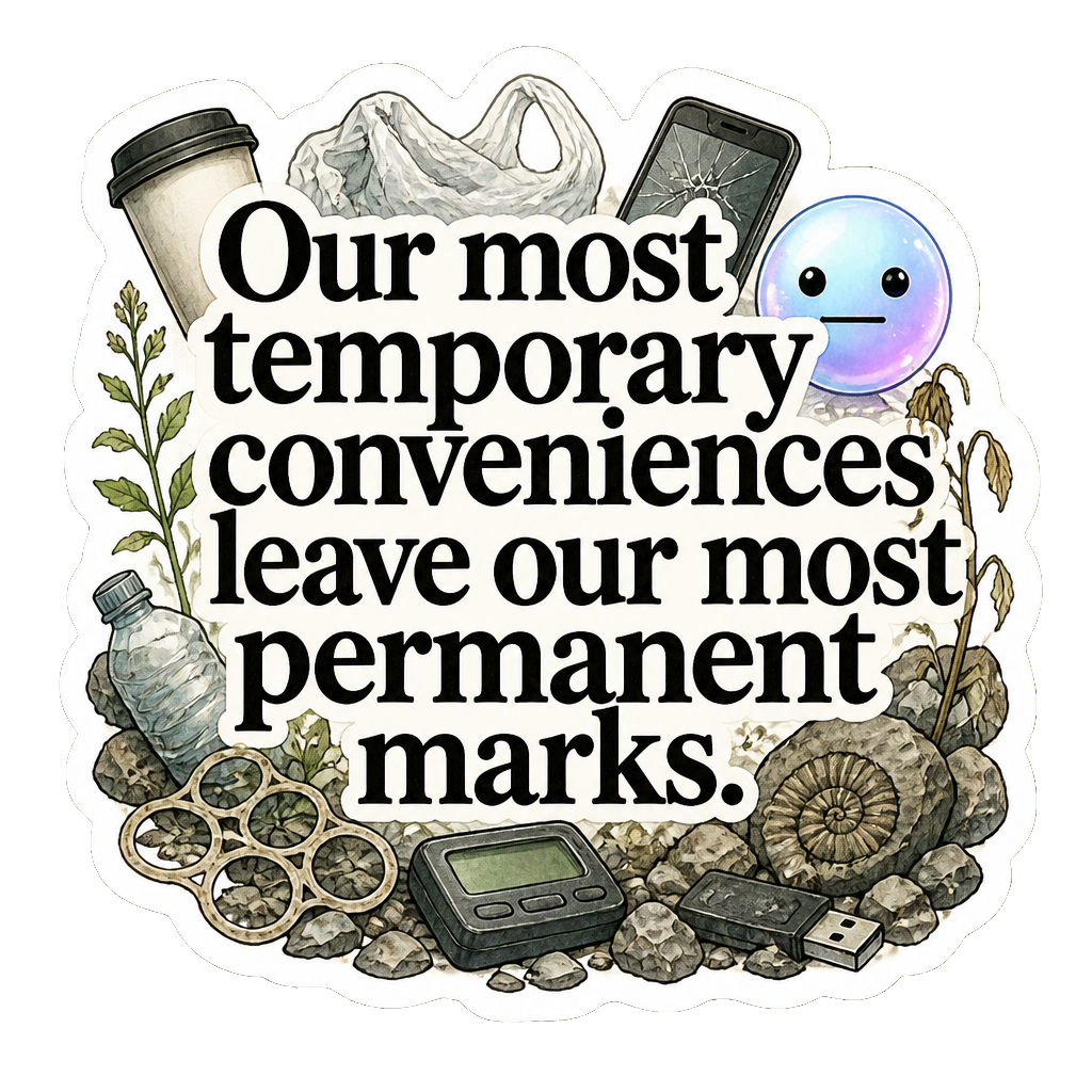 Our most temporary conveniences leave our most permanent marks.