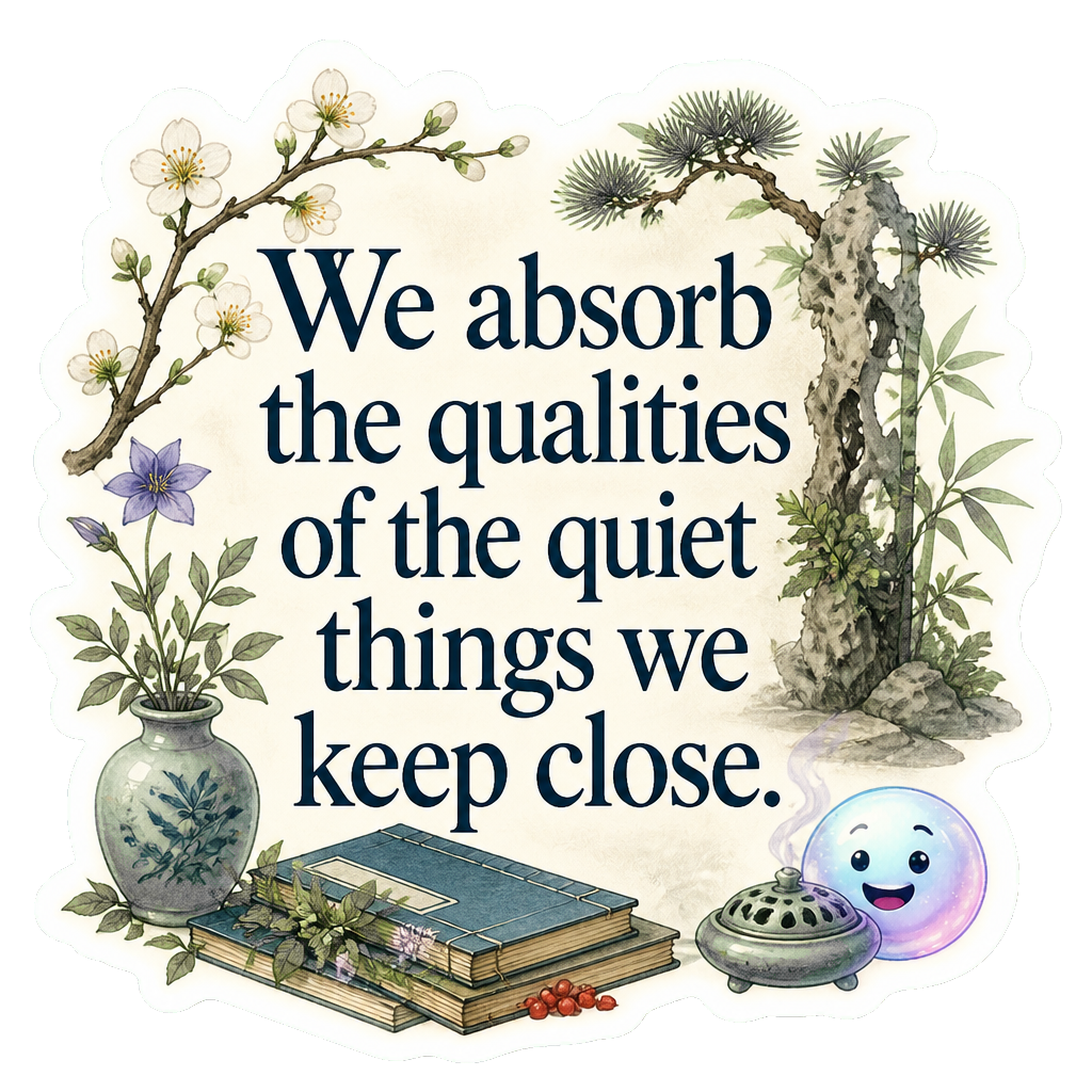 We absorb the qualities of the quiet things we keep close.