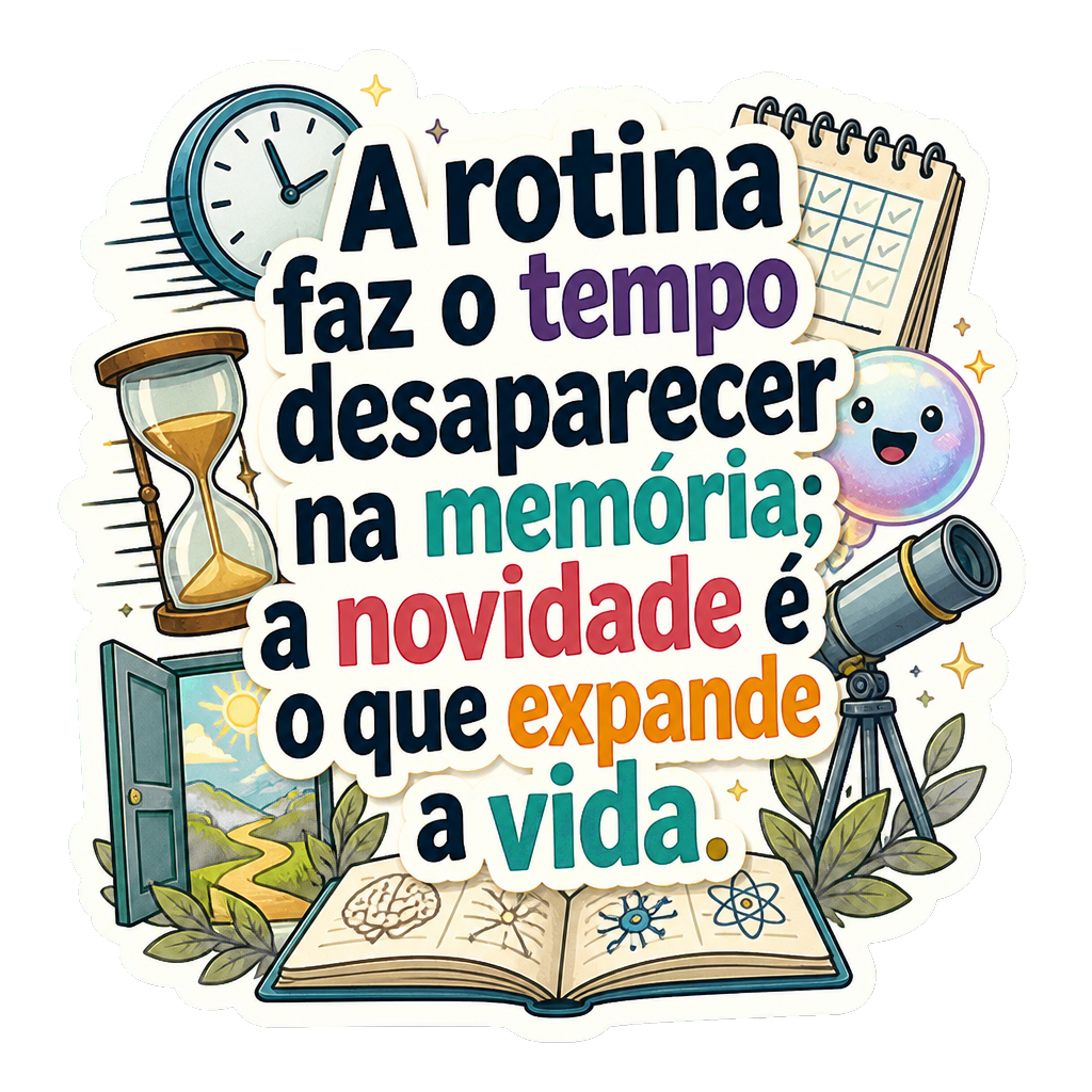A rotina faz o tempo desaparecer na memória; a novidade é o que expande a vida.