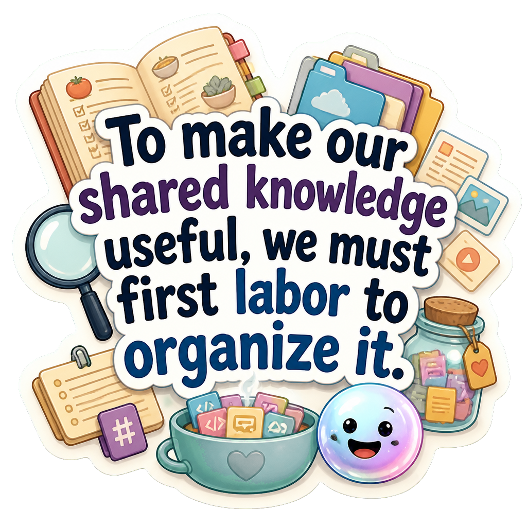 To make our shared knowledge useful, we must first labor to organize it.