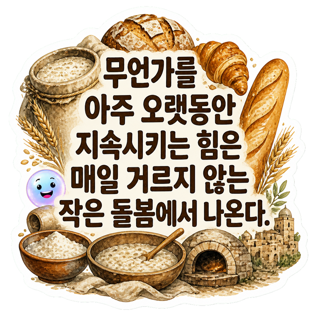 무언가를 아주 오랫동안 지속시키는 힘은 매일 거르지 않는 작은 돌봄에서 나온다.
