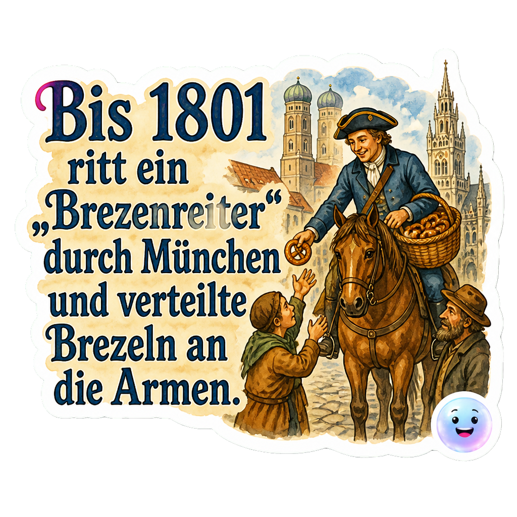 Bis 1801 ritt ein „Brezenreiter“ durch München und verteilte Brezeln an die Armen.