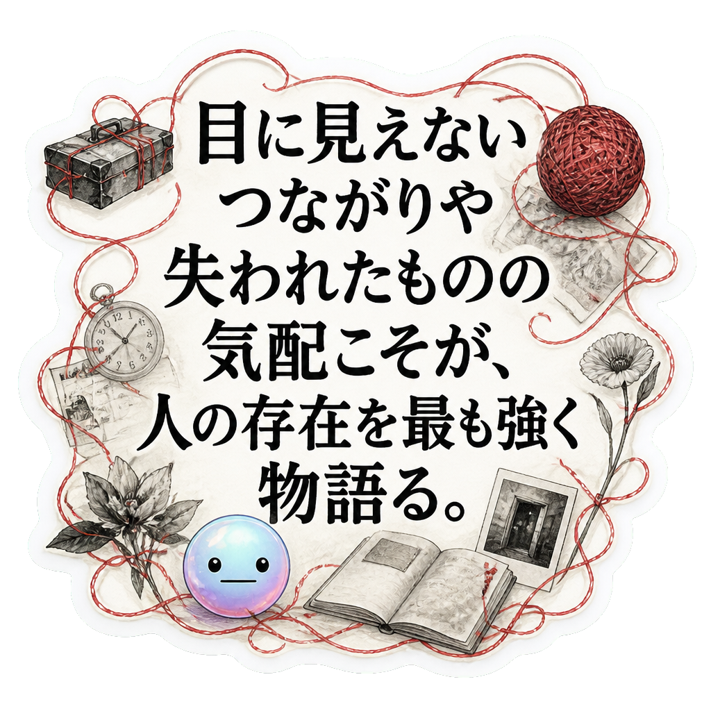 目に見えないつながりや失われたものの気配こそが、人の存在を最も強く物語る。