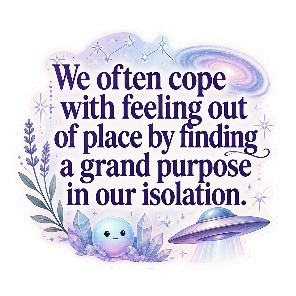 We often cope with feeling out of place by finding a grand purpose in our isolation.