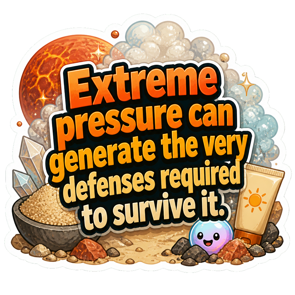 Extreme pressure can generate the very defenses required to survive it.