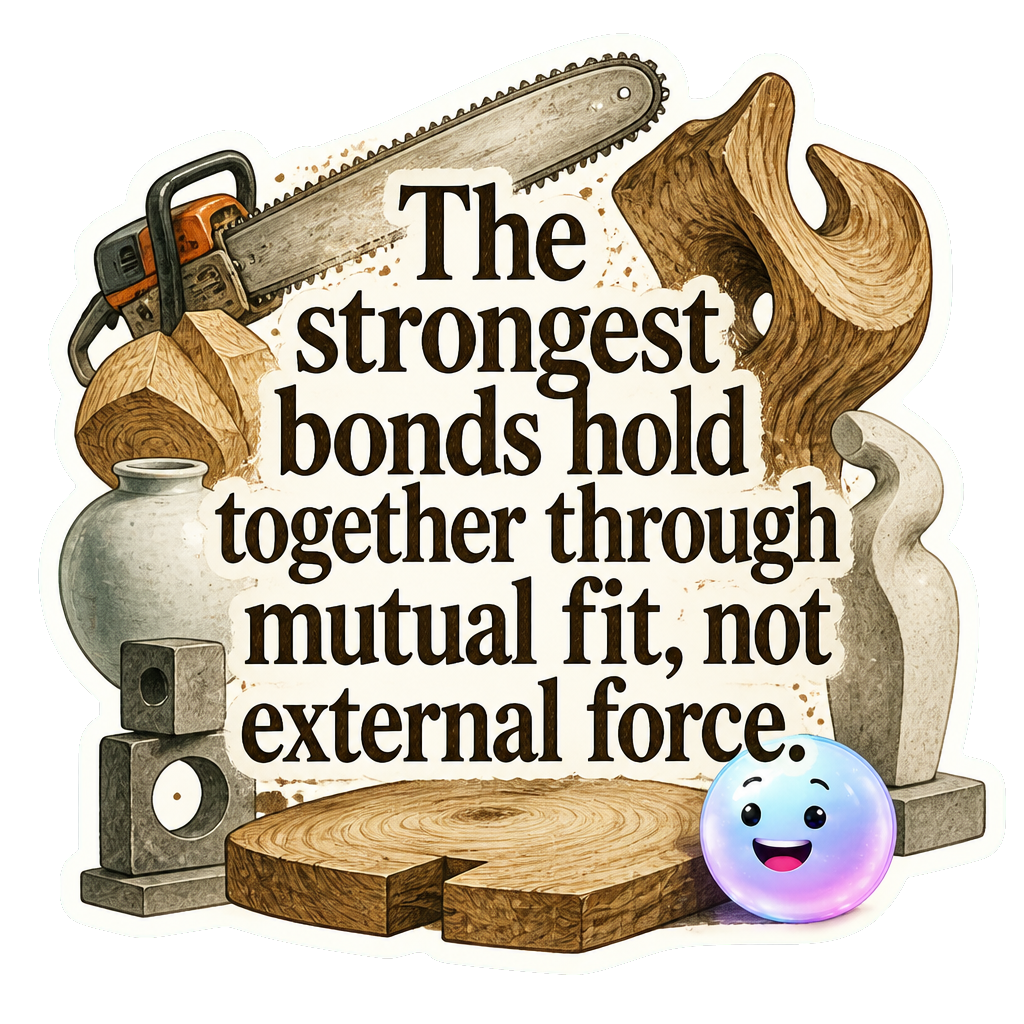 The strongest bonds hold together through mutual fit, not external force.