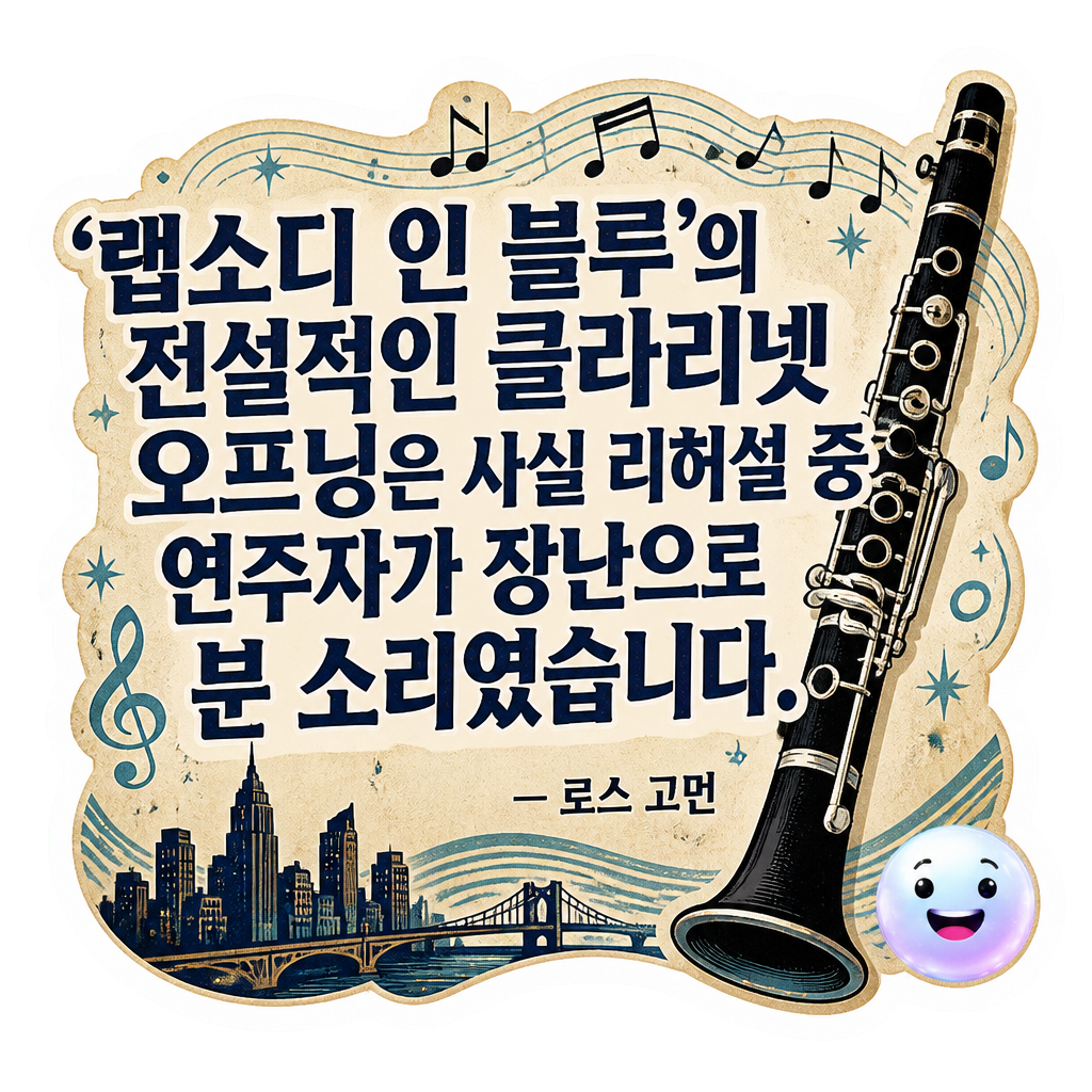 ‘랩소디 인 블루’의 전설적인 클라리넷 오프닝은 사실 리허설 중 연주자가 장난으로 분 소리였습니다.