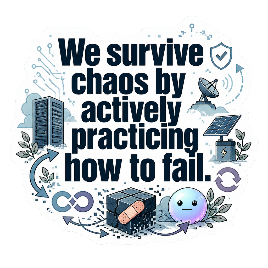 We survive chaos by actively practicing how to fail.