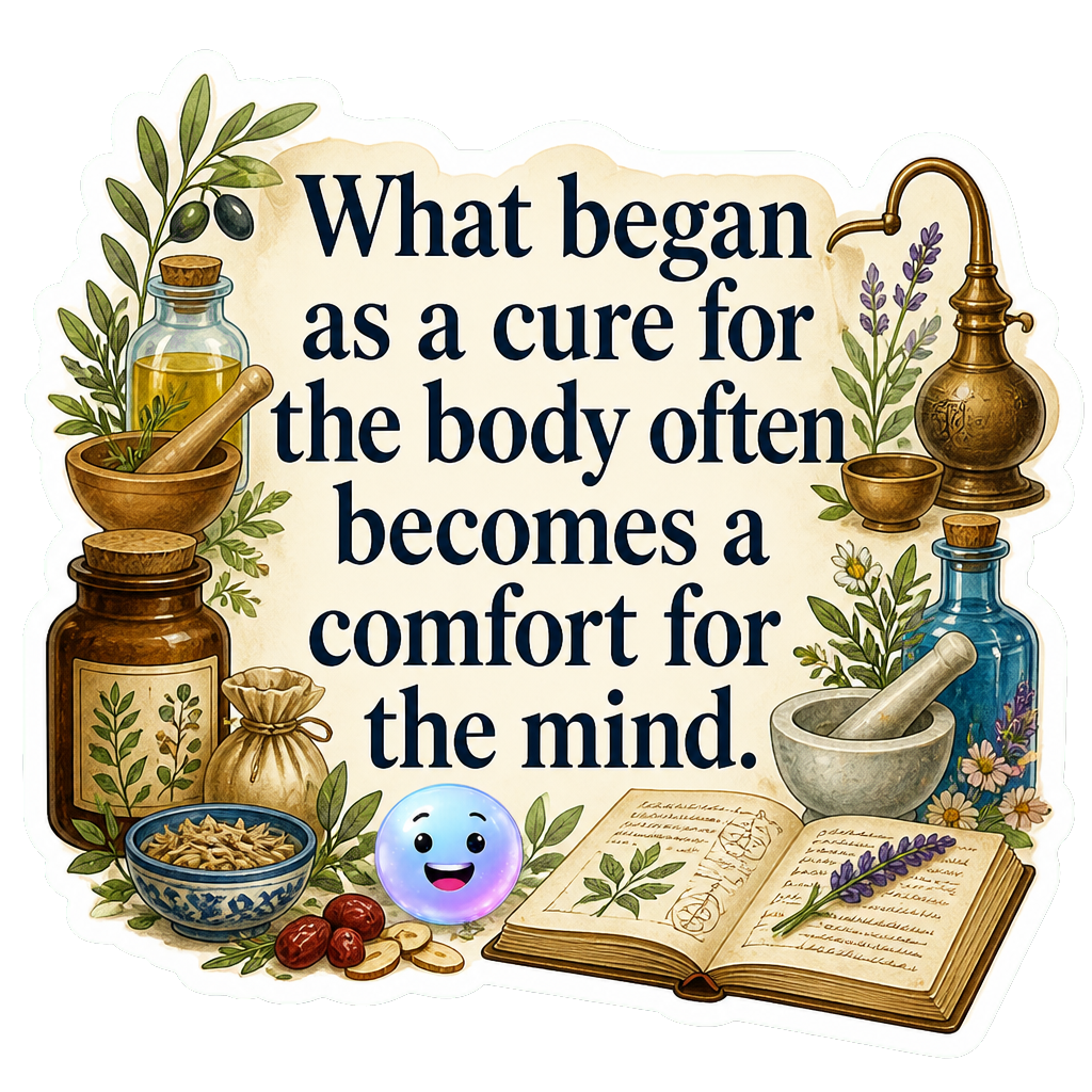 What began as a cure for the body often becomes a comfort for the mind.