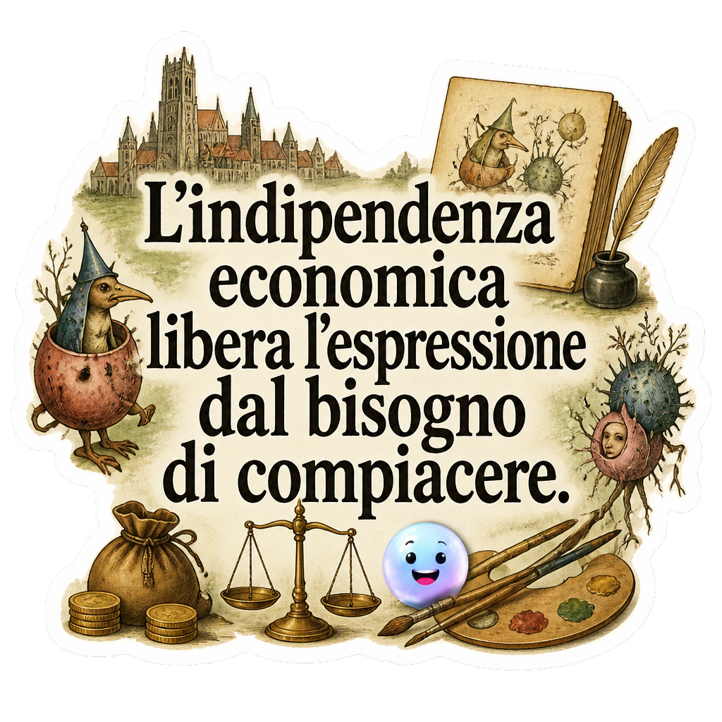 L'indipendenza economica libera l'espressione dal bisogno di compiacere.