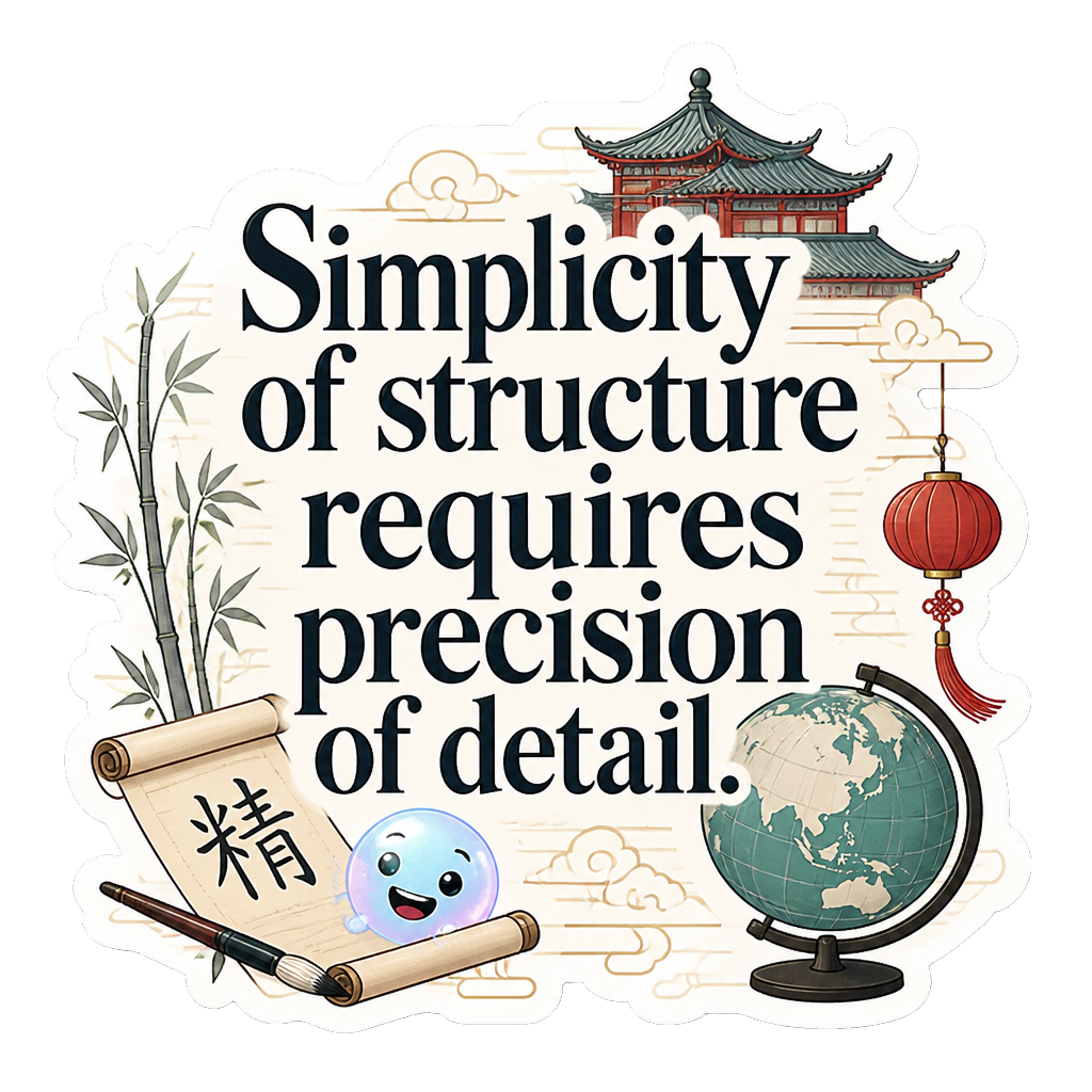 Simplicity of structure requires precision of detail.
