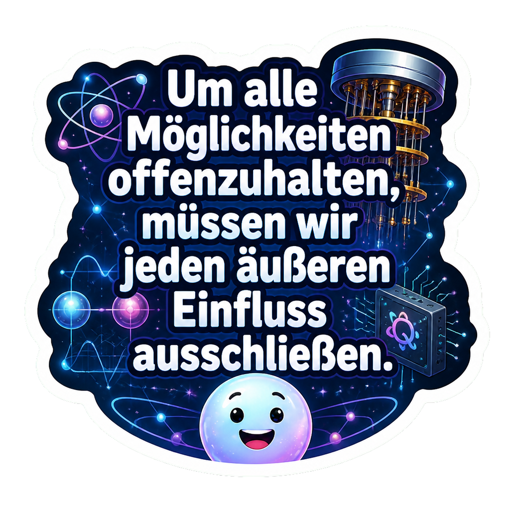 Um alle Möglichkeiten offenzuhalten, müssen wir jeden äußeren Einfluss ausschließen.