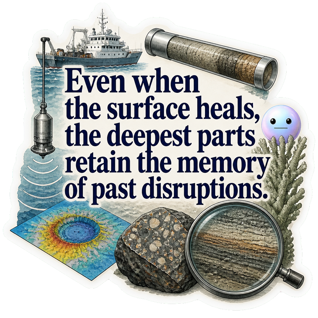 Even when the surface heals, the deepest parts retain the memory of past disruptions.