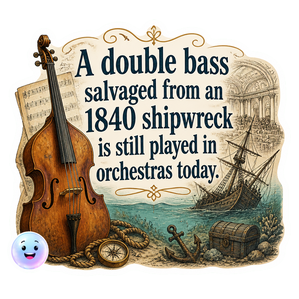 A double bass salvaged from an 1840 shipwreck is still played in orchestras today.