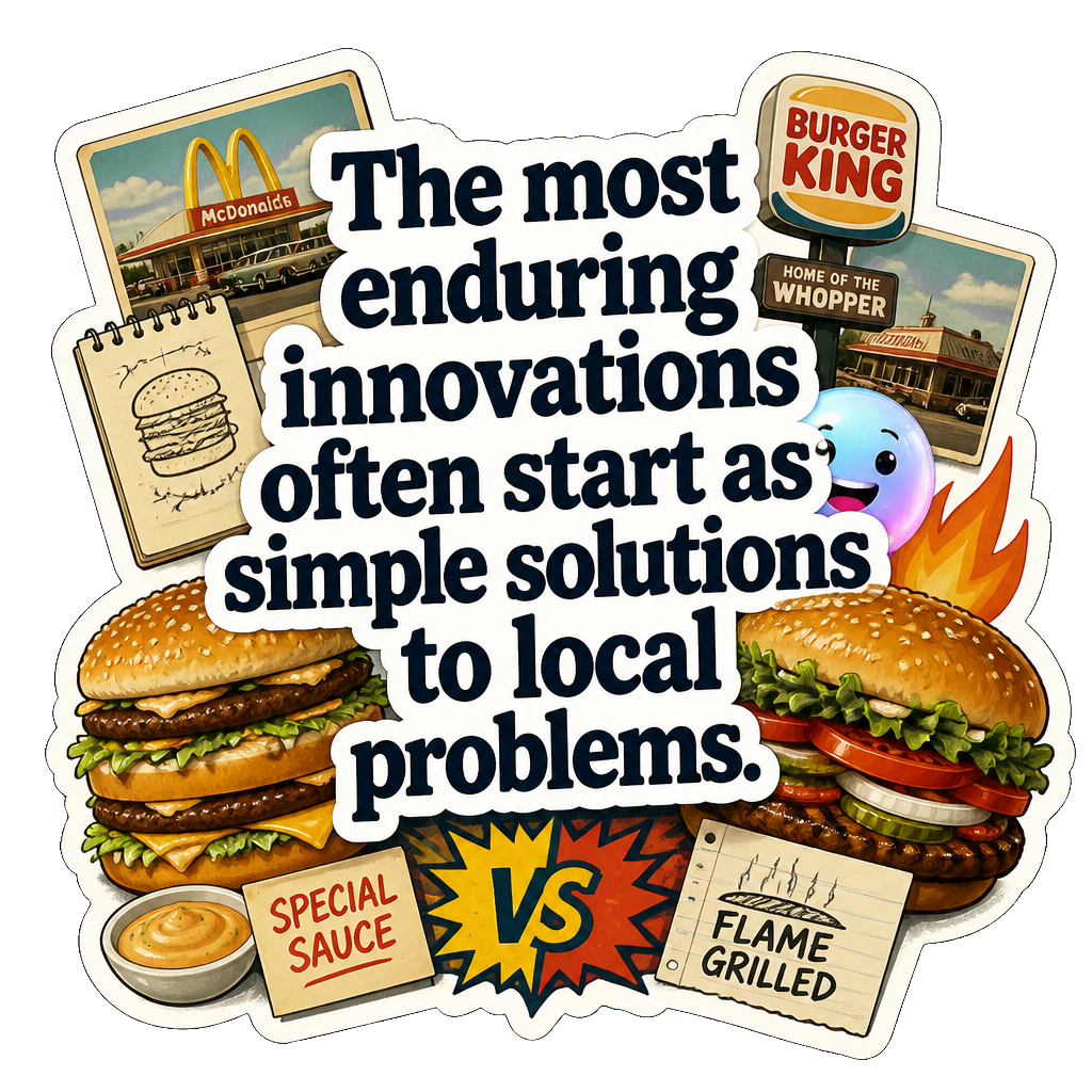 The most enduring innovations often start as simple solutions to local problems.