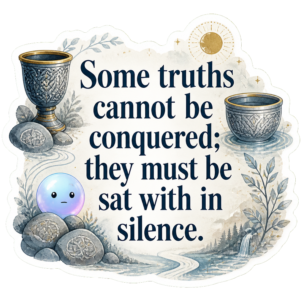 Some truths cannot be conquered; they must be sat with in silence.