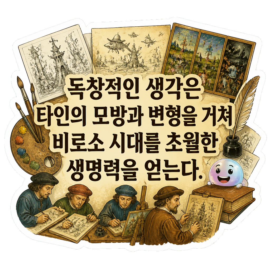 독창적인 생각은 타인의 모방과 변형을 거쳐 비로소 시대를 초월한 생명력을 얻는다.