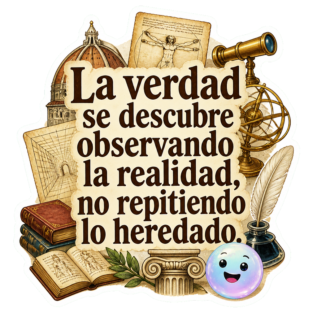 La verdad se descubre observando la realidad, no repitiendo lo heredado.