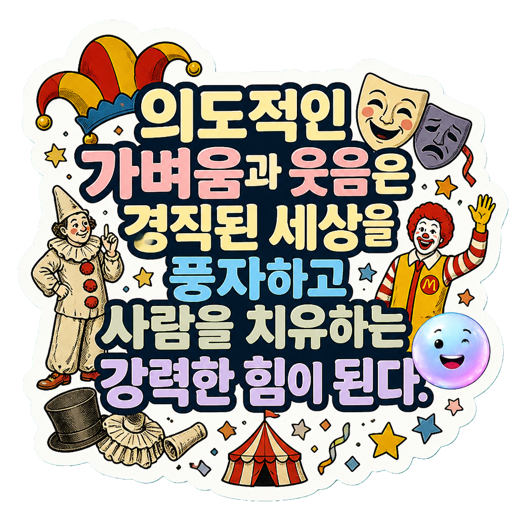 의도적인 가벼움과 웃음은 경직된 세상을 풍자하고 사람을 치유하는 강력한 힘이 된다.