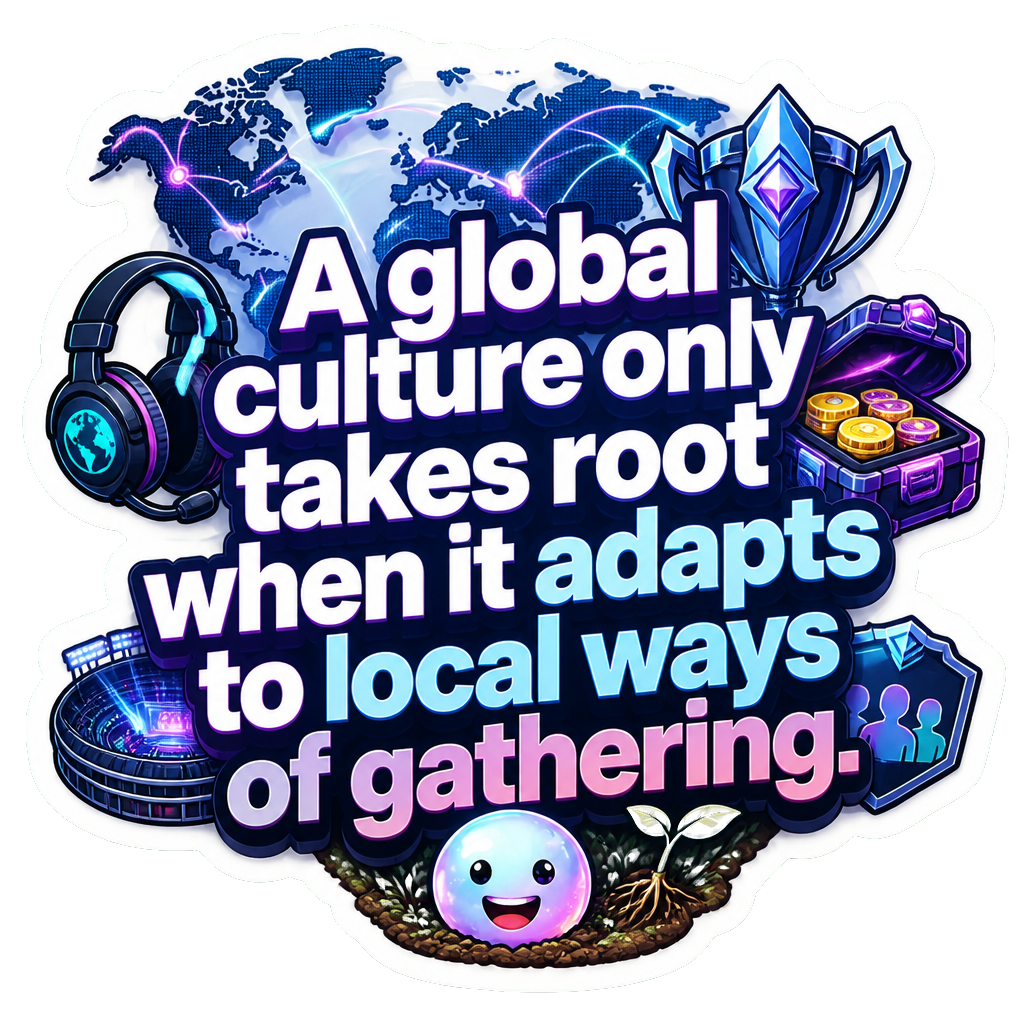 A global culture only takes root when it adapts to local ways of gathering.