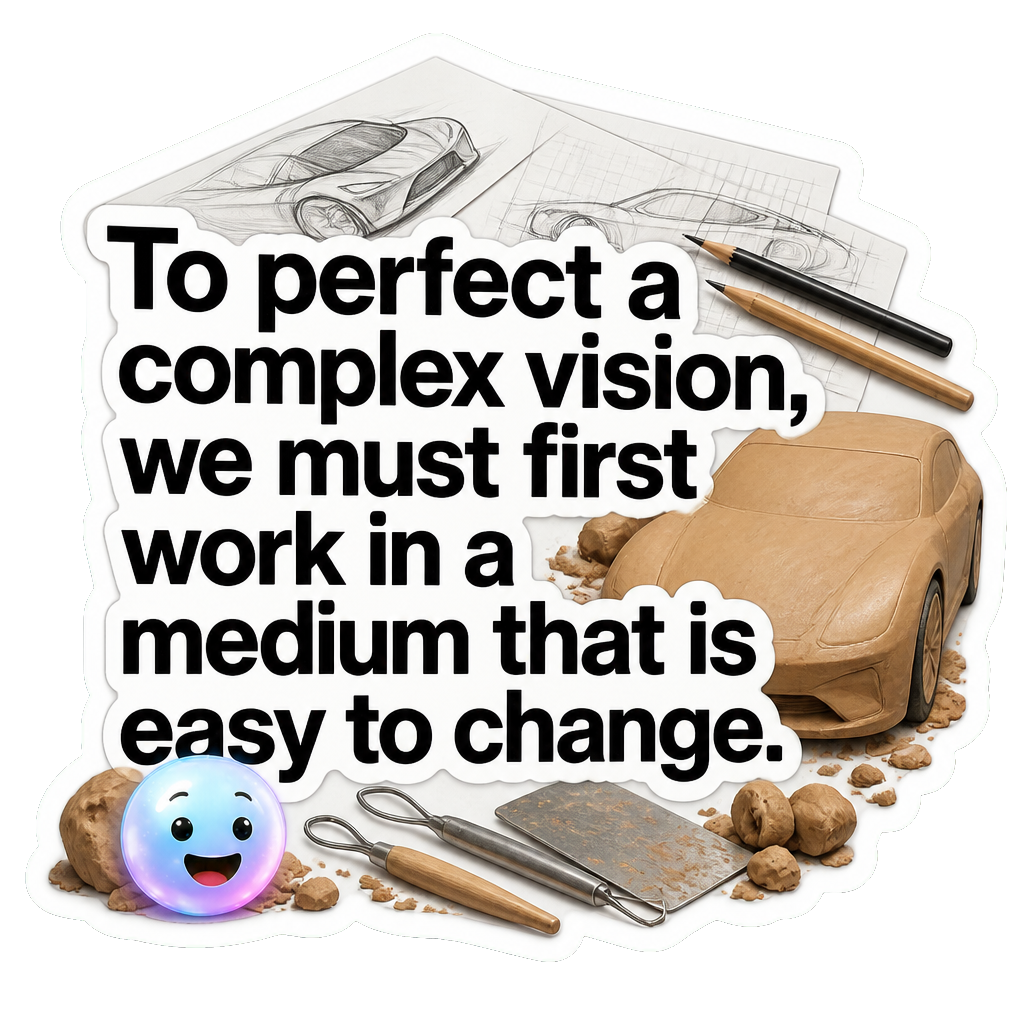 To perfect a complex vision, we must first work in a medium that is easy to change.