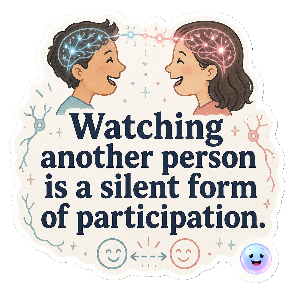 Watching another person is a silent form of participation.