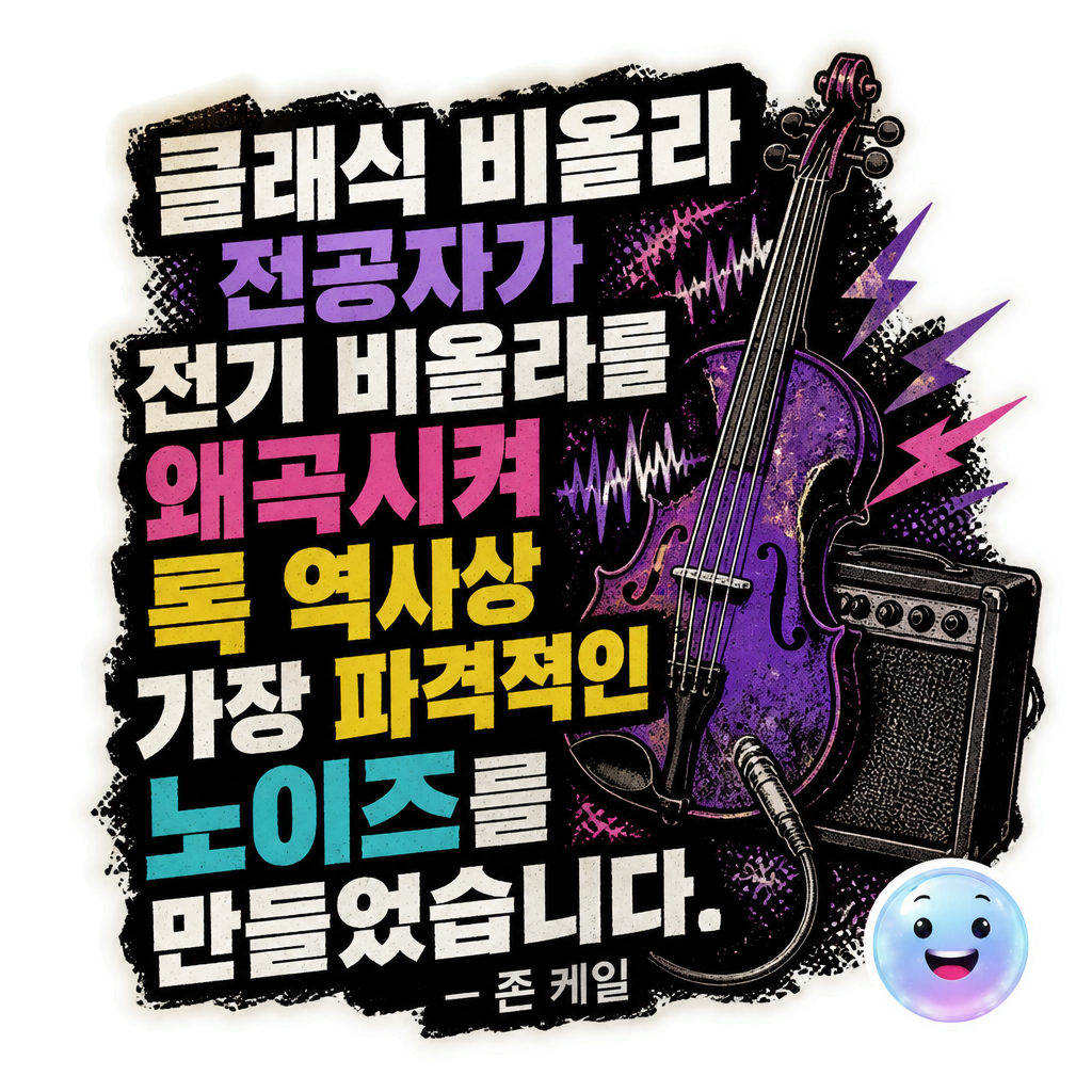 클래식 비올라 전공자가 전기 비올라를 왜곡시켜 록 역사상 가장 파격적인 노이즈를 만들었습니다.