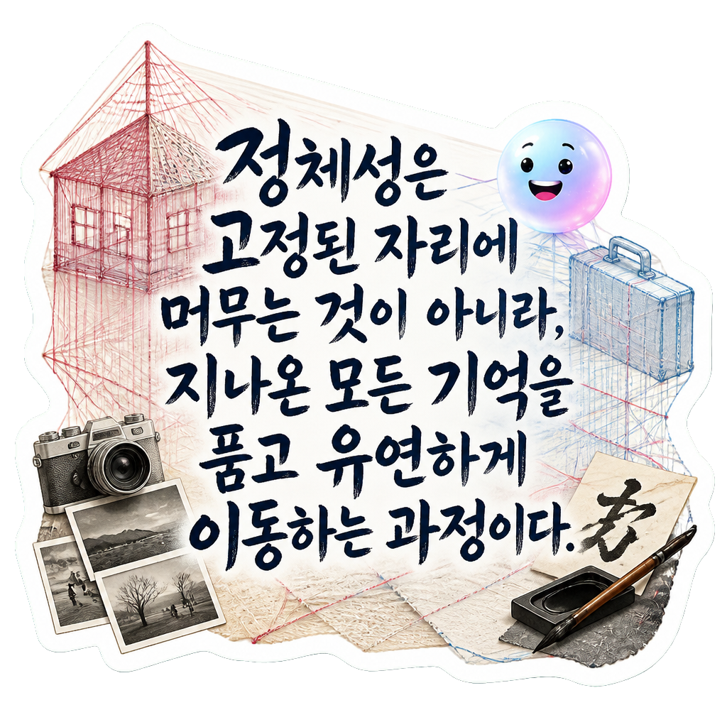 정체성은 고정된 자리에 머무는 것이 아니라, 지나온 모든 기억을 품고 유연하게 이동하는 과정이다.