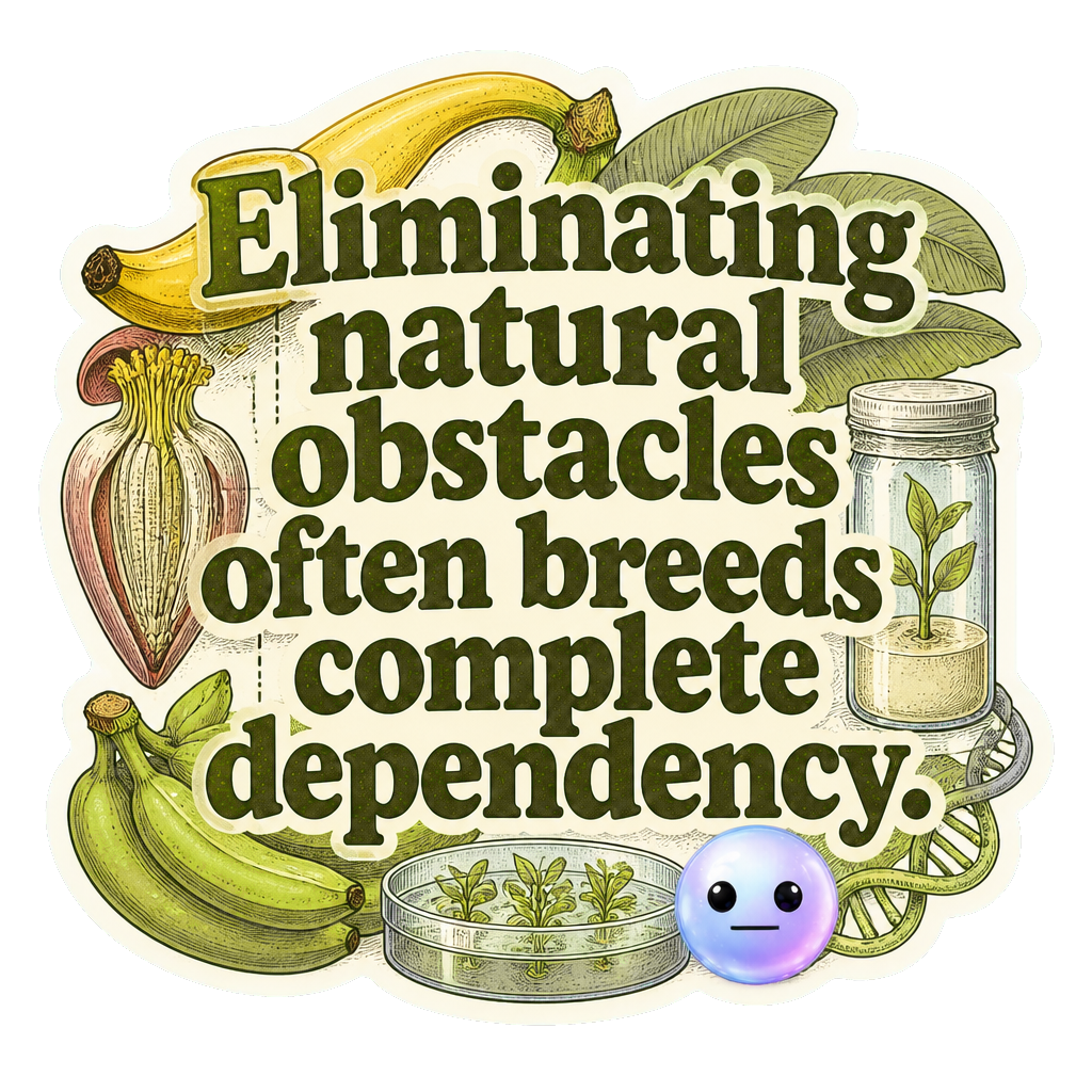 Eliminating natural obstacles often breeds complete dependency.