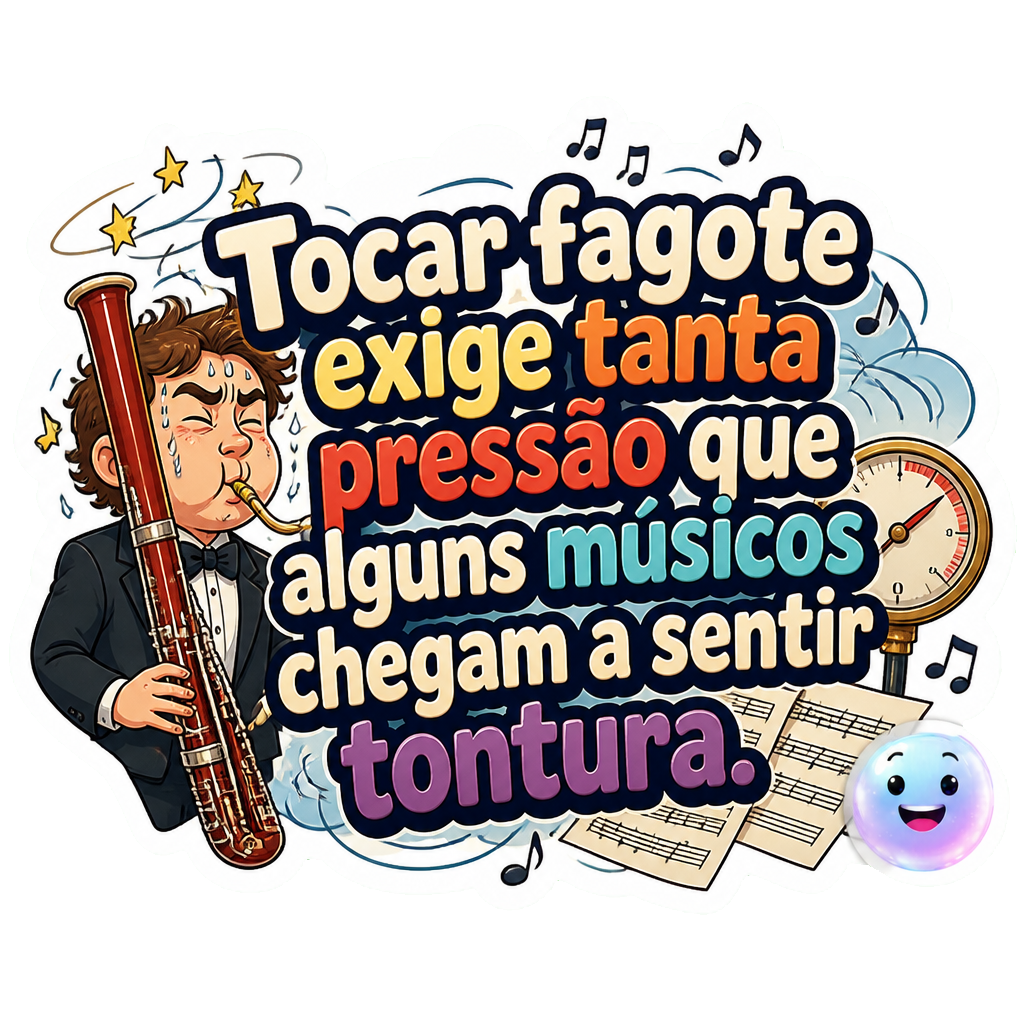 Tocar fagote exige tanta pressão que alguns músicos chegam a sentir tontura.