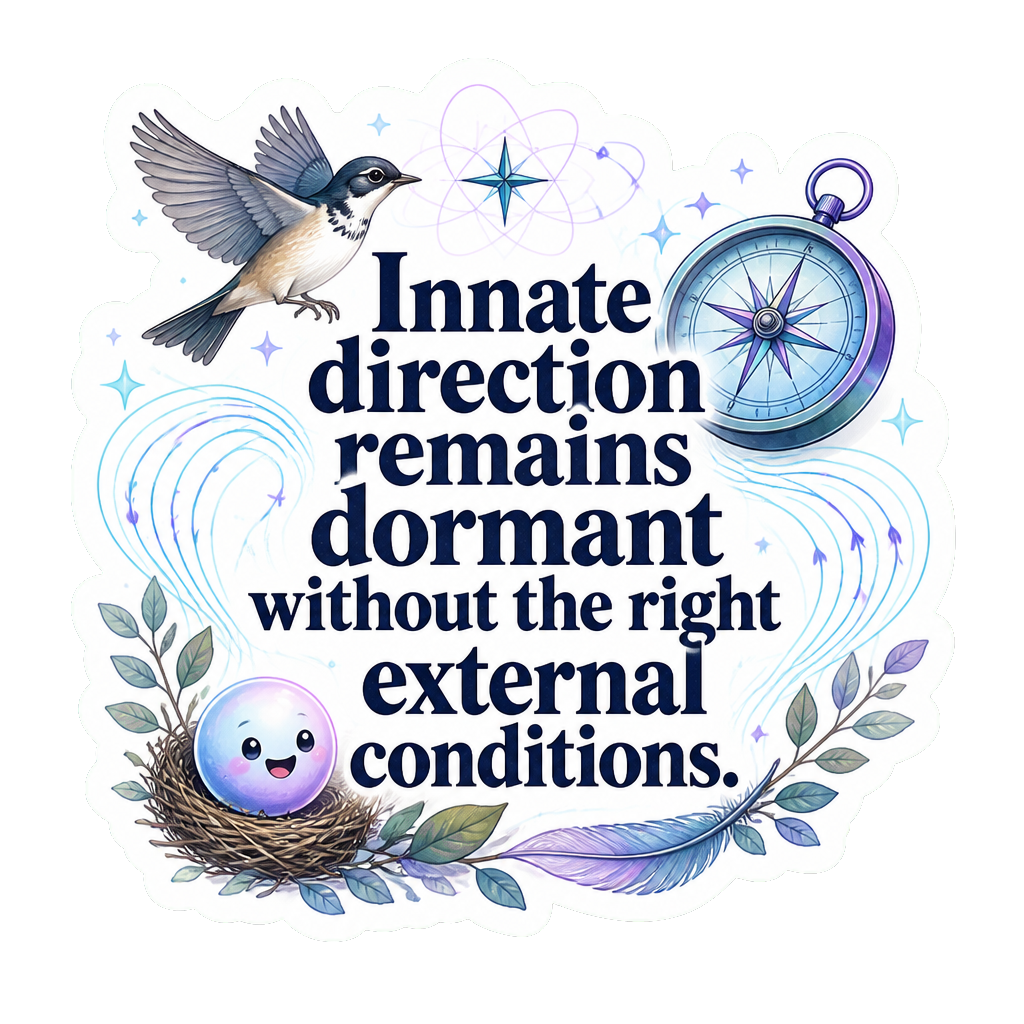 Innate direction remains dormant without the right external conditions.