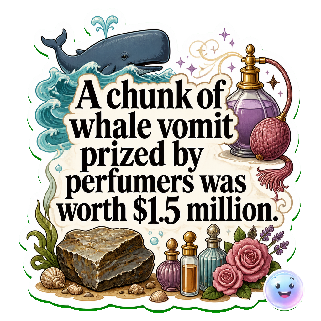A chunk of whale vomit prized by perfumers was worth $1.5 million.